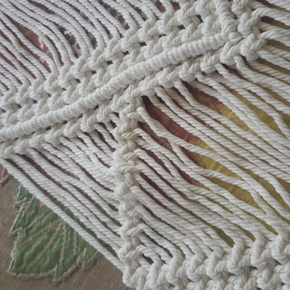 Macramé Boho White Runner Table New - Picture 4 of 6